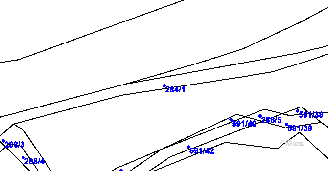 Parcela st. 284/1 v KÚ Chvalčovice, Katastrální mapa