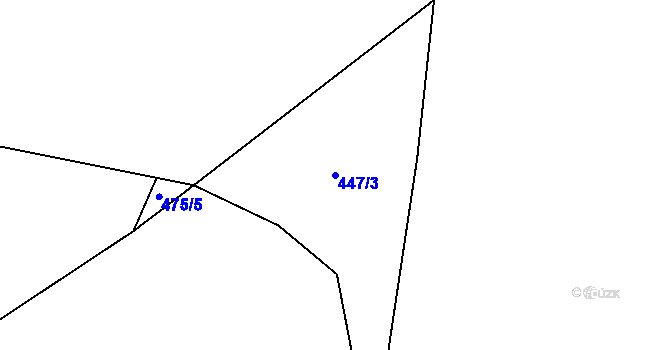Parcela st. 447/3 v KÚ Chvalčovice, Katastrální mapa