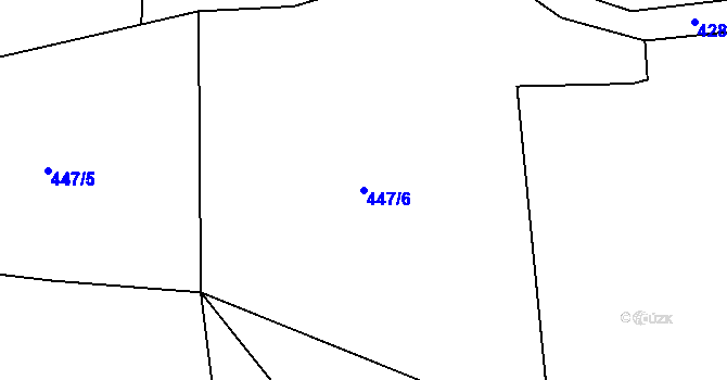 Parcela st. 447/6 v KÚ Chvalčovice, Katastrální mapa