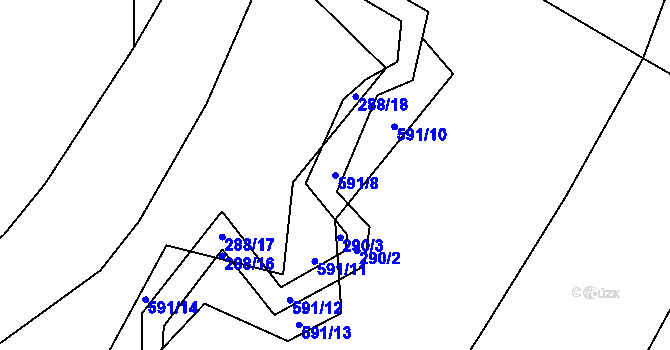 Parcela st. 591/8 v KÚ Chvalčovice, Katastrální mapa