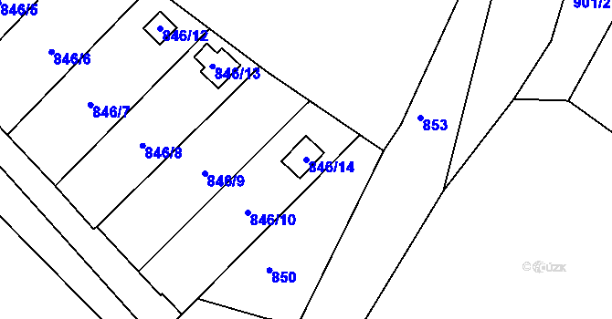 Parcela st. 846/14 v KÚ Hradčany u Tišnova, Katastrální mapa