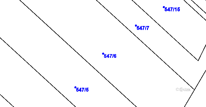 Parcela st. 547/6 v KÚ Hradčany u Tišnova, Katastrální mapa