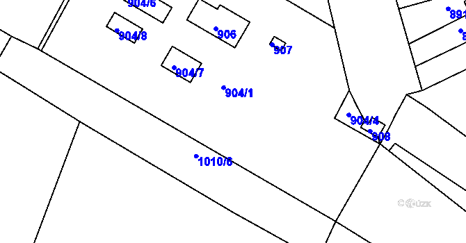 Parcela st. 904 v KÚ Hradčany u Tišnova, Katastrální mapa