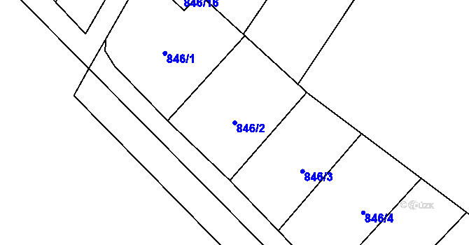 Parcela st. 846/2 v KÚ Hradčany u Tišnova, Katastrální mapa