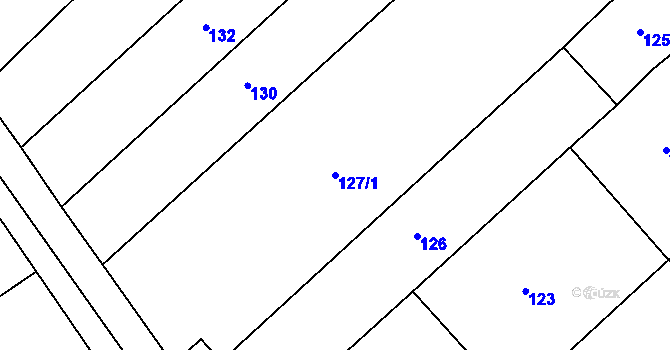 Parcela st. 127/1 v KÚ Hradčany u Tišnova, Katastrální mapa