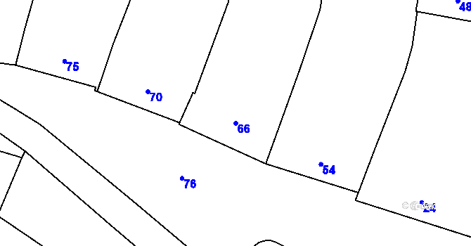 Parcela st. 66 v KÚ Hradčany na Moravě, Katastrální mapa