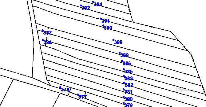 Parcela st. 140 v KÚ Hradčany na Moravě, Katastrální mapa