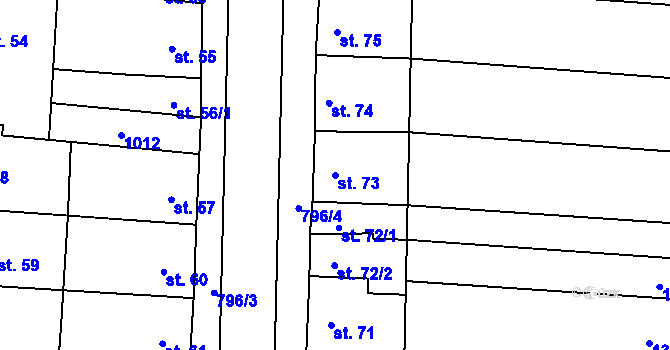 Parcela st. 73 v KÚ Kobeřice, Katastrální mapa