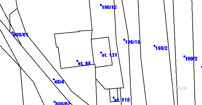 Parcela st. 131 v KÚ Kobeřice, Katastrální mapa