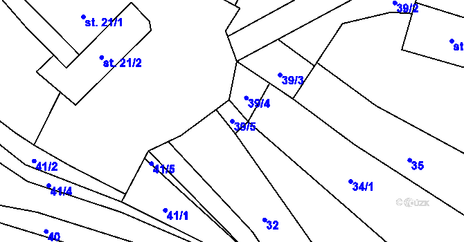 Parcela st. 39/5 v KÚ Kobeřice, Katastrální mapa