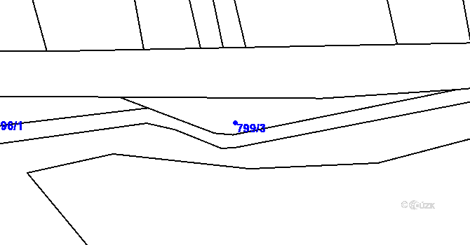 Parcela st. 799/3 v KÚ Kobeřice, Katastrální mapa