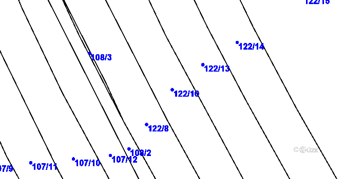 Parcela st. 122/10 v KÚ Kobeřice, Katastrální mapa