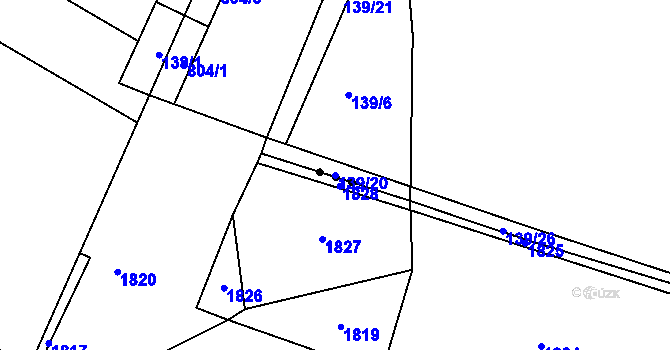 Parcela st. 139/20 v KÚ Kobeřice, Katastrální mapa