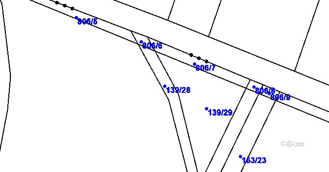 Parcela st. 139/28 v KÚ Kobeřice, Katastrální mapa