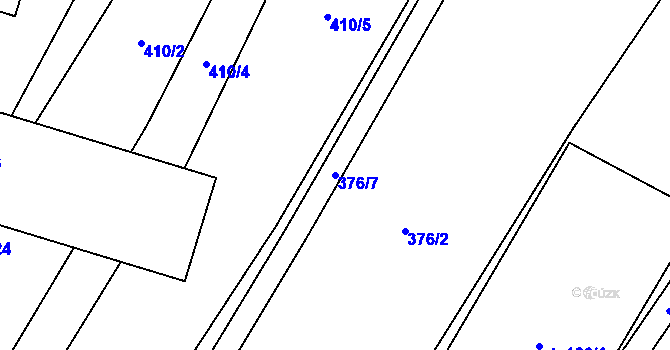 Parcela st. 376/7 v KÚ Kobeřice, Katastrální mapa