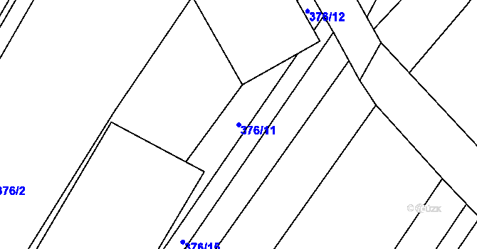 Parcela st. 376/11 v KÚ Kobeřice, Katastrální mapa
