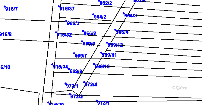 Parcela st. 569/11 v KÚ Kobeřice, Katastrální mapa