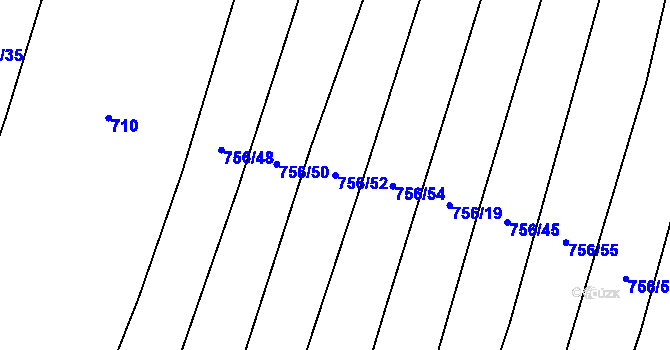 Parcela st. 756/52 v KÚ Kobeřice, Katastrální mapa