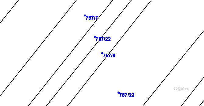 Parcela st. 757/8 v KÚ Kobeřice, Katastrální mapa