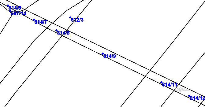 Parcela st. 814/9 v KÚ Kobeřice, Katastrální mapa