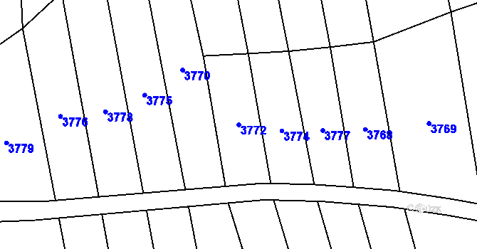 Parcela st. 3772 v KÚ Hradčovice, Katastrální mapa