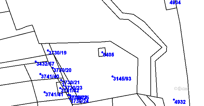 Parcela st. 448 v KÚ Hradčovice, Katastrální mapa