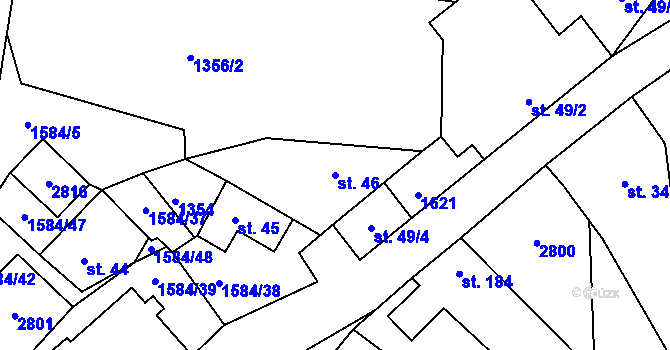 Parcela st. 46 v KÚ Lhotka u Hradčovic, Katastrální mapa