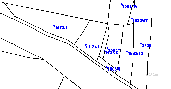 Parcela st. 241 v KÚ Lhotka u Hradčovic, Katastrální mapa