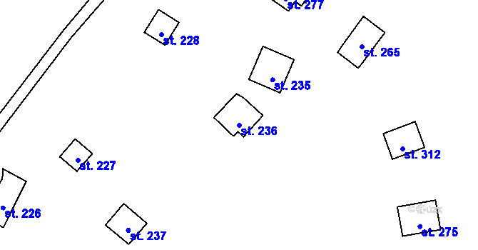 Parcela st. 236 v KÚ Hradec u Stoda, Katastrální mapa