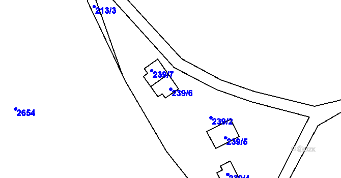 Parcela st. 239/6 v KÚ Hradec u Stoda, Katastrální mapa