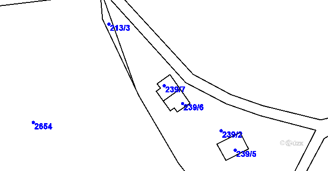 Parcela st. 239/7 v KÚ Hradec u Stoda, Katastrální mapa