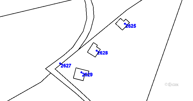 Parcela st. 2628 v KÚ Hradec u Stoda, Katastrální mapa