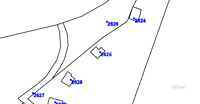 Parcela st. 2625 v KÚ Hradec u Stoda, Katastrální mapa