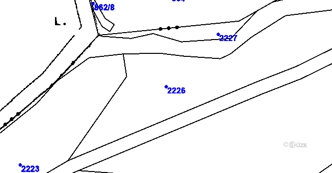 Parcela st. 2226 v KÚ Hradec u Stoda, Katastrální mapa