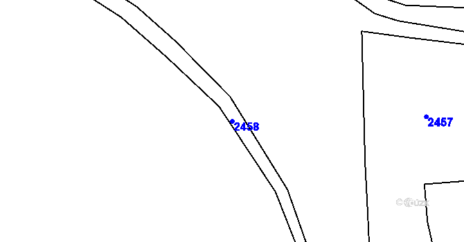 Parcela st. 2458 v KÚ Hradec u Stoda, Katastrální mapa