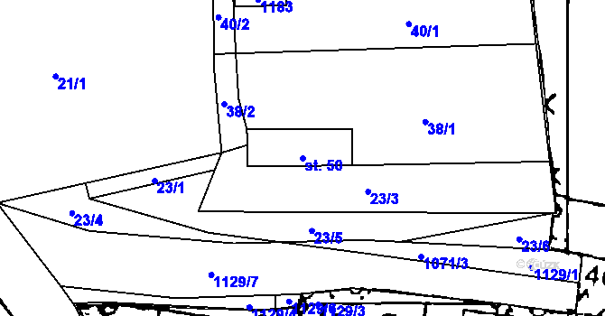 Parcela st. 50 v KÚ Lisov, Katastrální mapa