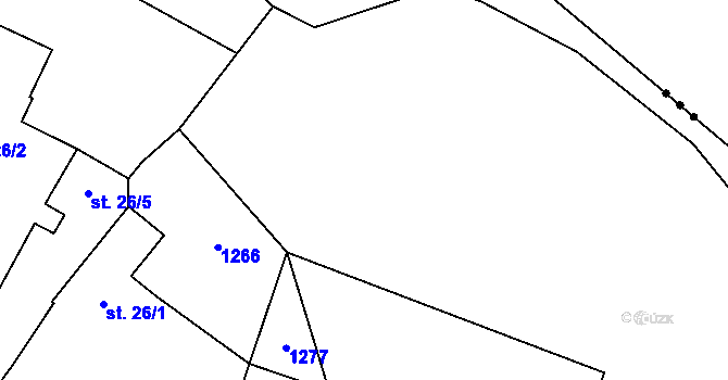 Parcela st. 76/17 v KÚ Lisov, Katastrální mapa