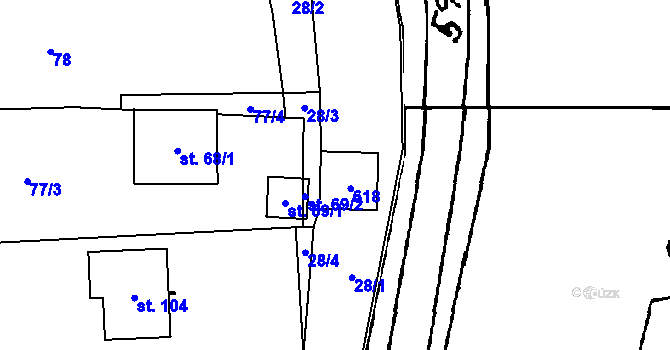 Parcela st. 31 v KÚ Střelice, Katastrální mapa