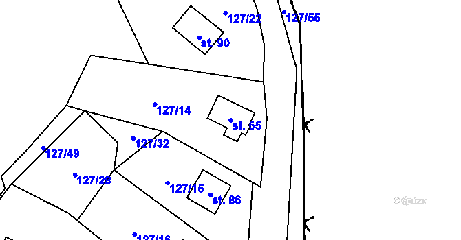 Parcela st. 65 v KÚ Střelice, Katastrální mapa