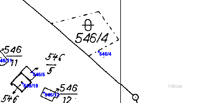 Parcela st. 546/4 v KÚ Střelice, Katastrální mapa