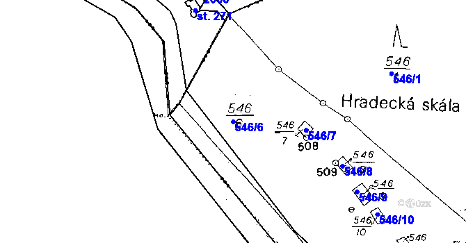 Parcela st. 546/6 v KÚ Střelice, Katastrální mapa