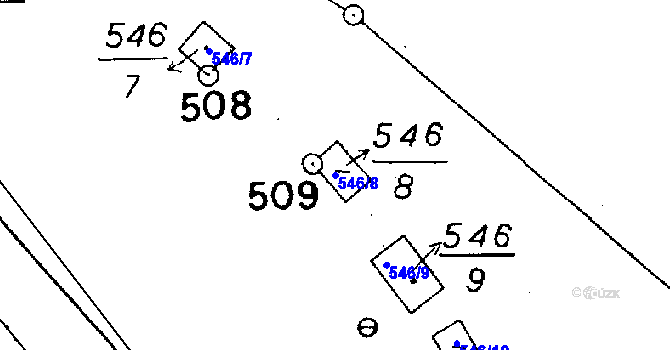 Parcela st. 546/8 v KÚ Střelice, Katastrální mapa