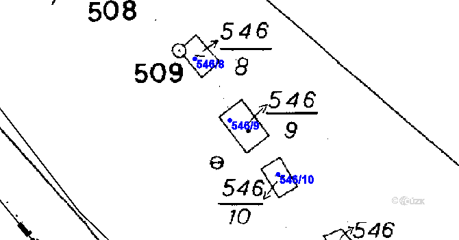 Parcela st. 546/9 v KÚ Střelice, Katastrální mapa