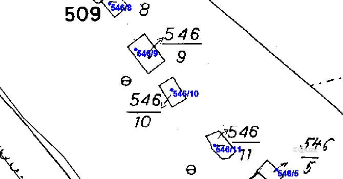 Parcela st. 546/10 v KÚ Střelice, Katastrální mapa