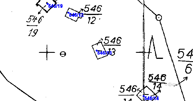 Parcela st. 546/13 v KÚ Střelice, Katastrální mapa