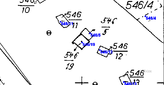 Parcela st. 546/19 v KÚ Střelice, Katastrální mapa