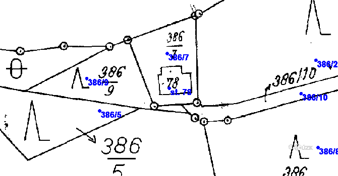Parcela st. 78 v KÚ Střelice, Katastrální mapa
