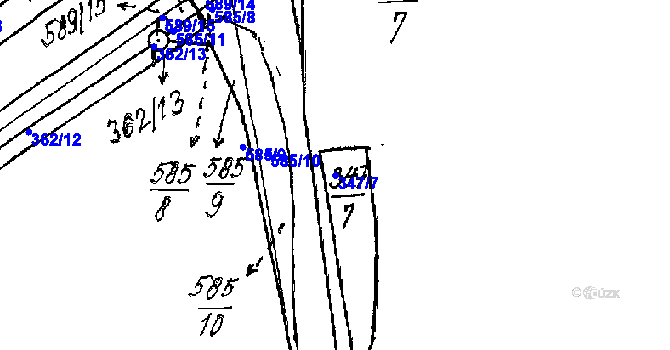 Parcela st. 347/7 v KÚ Střelice, Katastrální mapa