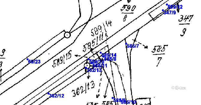 Parcela st. 589/14 v KÚ Střelice, Katastrální mapa