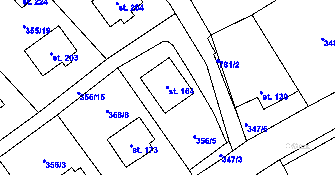 Parcela st. 164 v KÚ Hradec u Ledče nad Sázavou, Katastrální mapa